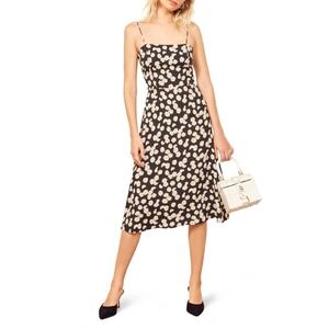 Reformation Peach Midi Dress in Daisy Chain 2